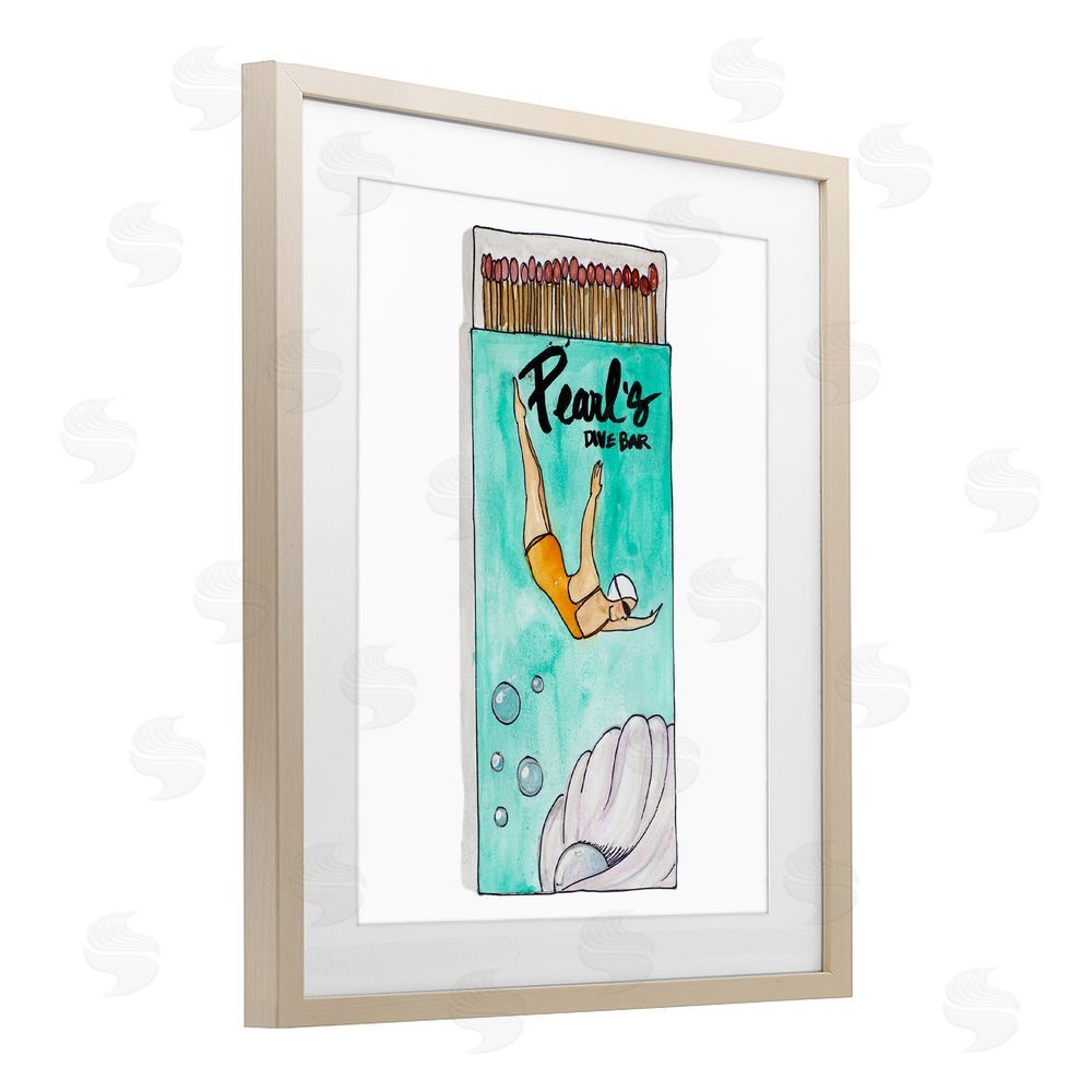 Nola James Pearl Dive Matchbox Brown Framed Print Under Glass Wall Art