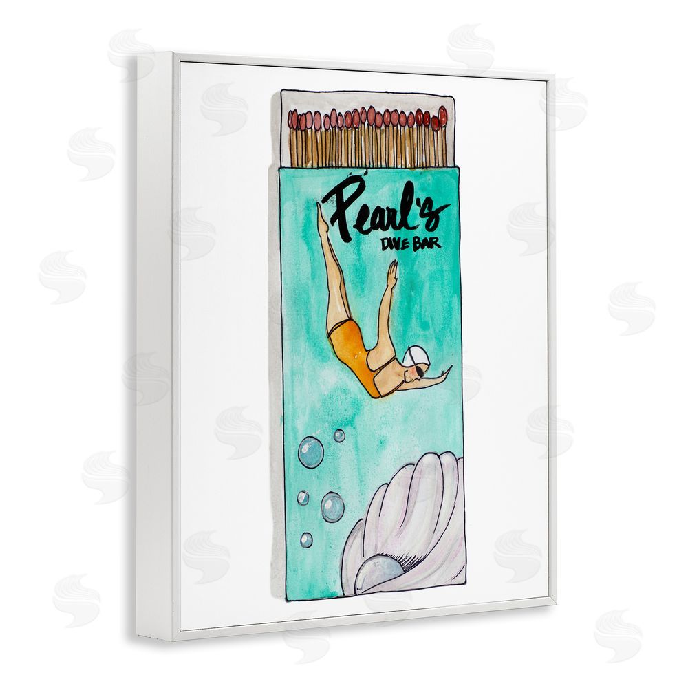 Nola James Pearl Dive Matchbox White Framed Giclee Wall Art Print