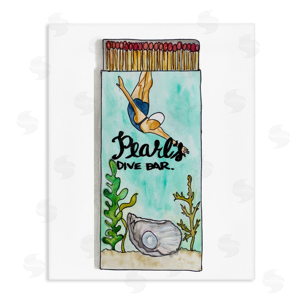 Nola James Pearl Dive Matchbook Stretched Canvas Wall Art Print