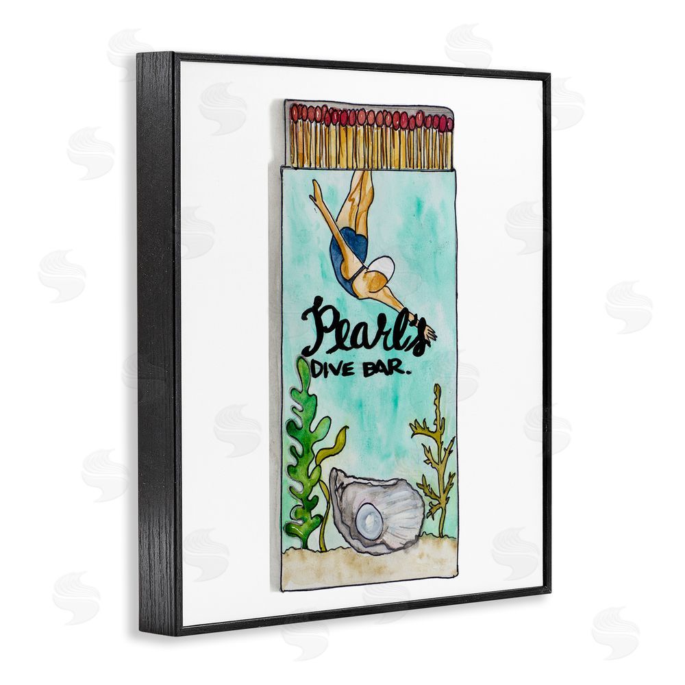 Nola James Pearl Dive Matchbook Black Framed Giclee Wall Art Print