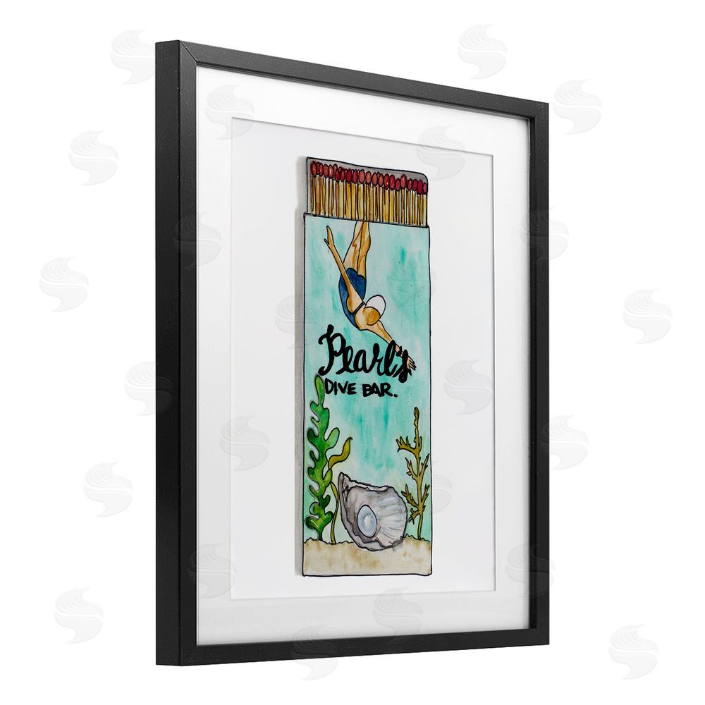 Nola James Pearl Dive Matchbook Black Framed Print Under Glass Wall Art