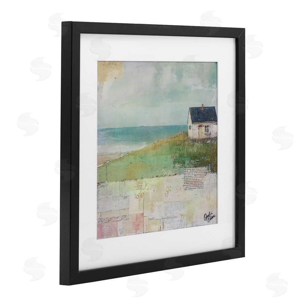 Opal Edison Quiet Place By The Coast Black Framed Print Under Glass Wall Art