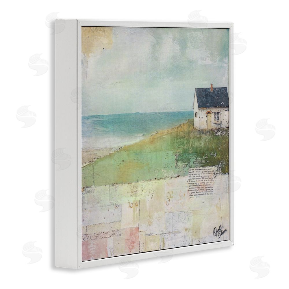 Opal Edison Quiet Place By The Coast White Framed Giclee Wall Art Print