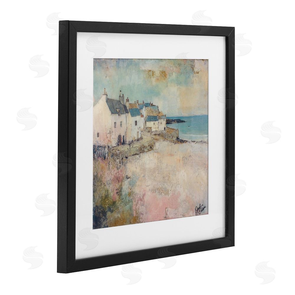 Opal Edison Town Corner Architecture Black Framed Print Under Glass Wall Art