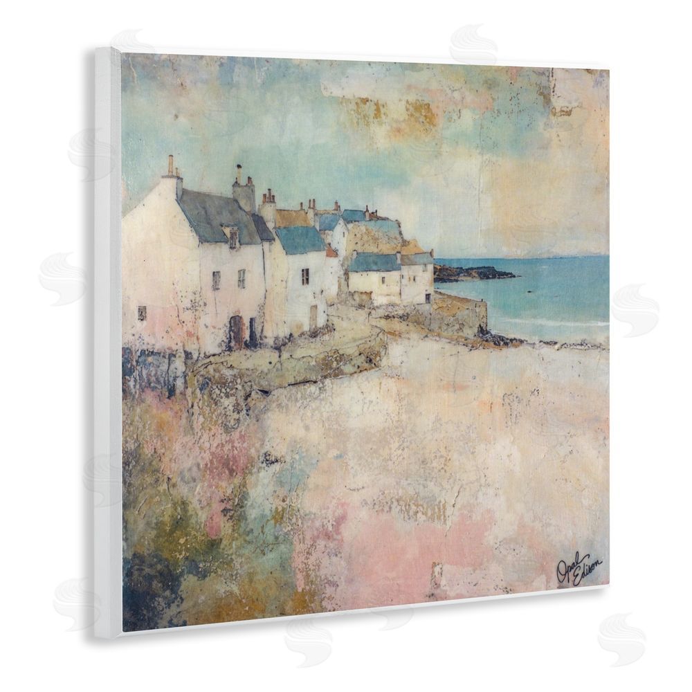 Opal Edison Town Corner Architecture Wall Plaque Art Print