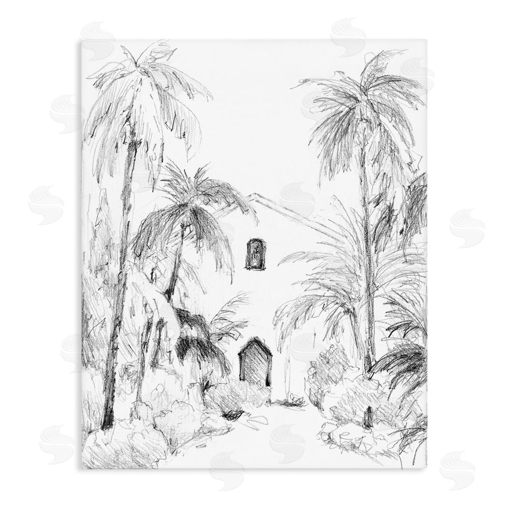 Lanie Loreth Island Church Sketch Stretched Canvas Wall Art