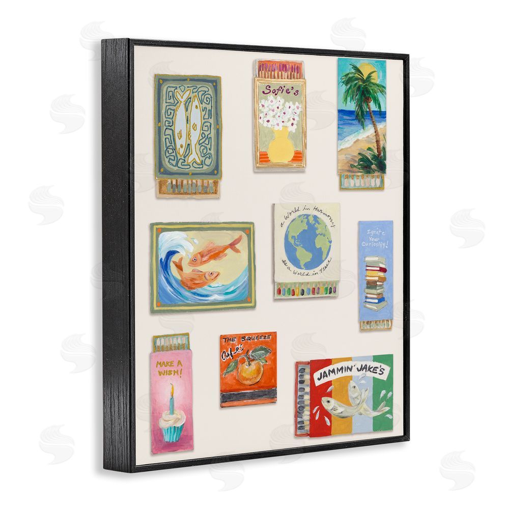 Lanie Loreth World Matchbox Collection Black Framed Giclee Wall Art Print