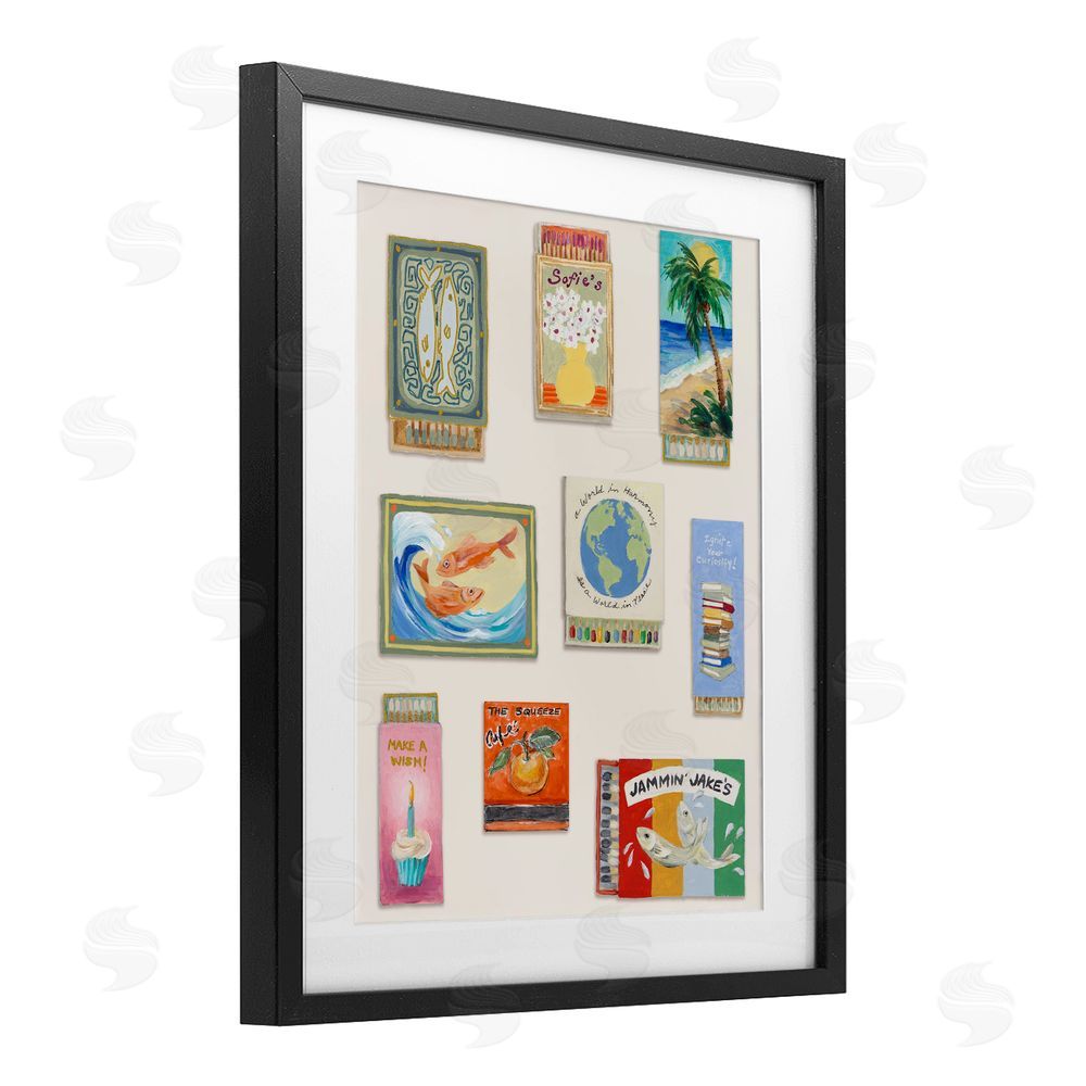 Lanie Loreth World Matchbox Collection Black Framed Print Under Glass Wall Art