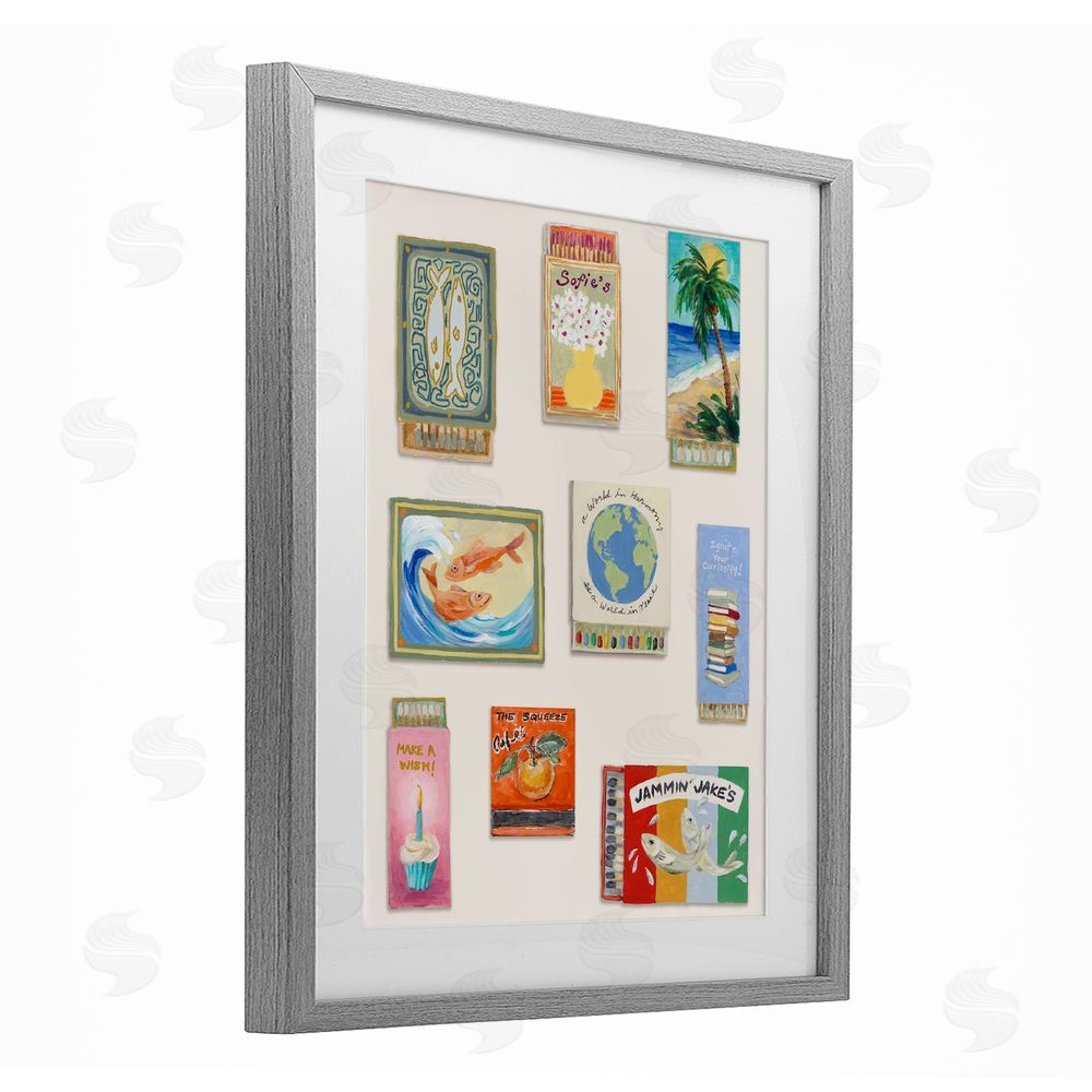 Lanie Loreth World Matchbox Collection Gray Framed Print Under Glass Wall Art