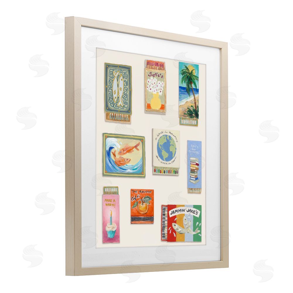 Lanie Loreth World Matchbox Collection Brown Framed Print Under Glass Wall Art