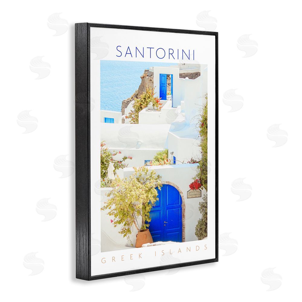 Sundance Graphics Santorini Greek Islands Black Framed Giclee Wall Art Print