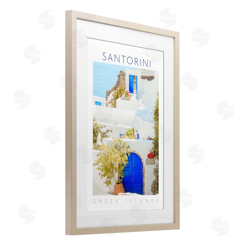 Sundance Graphics Santorini Greek Islands Birch Framed Print Under Glass Wall Art