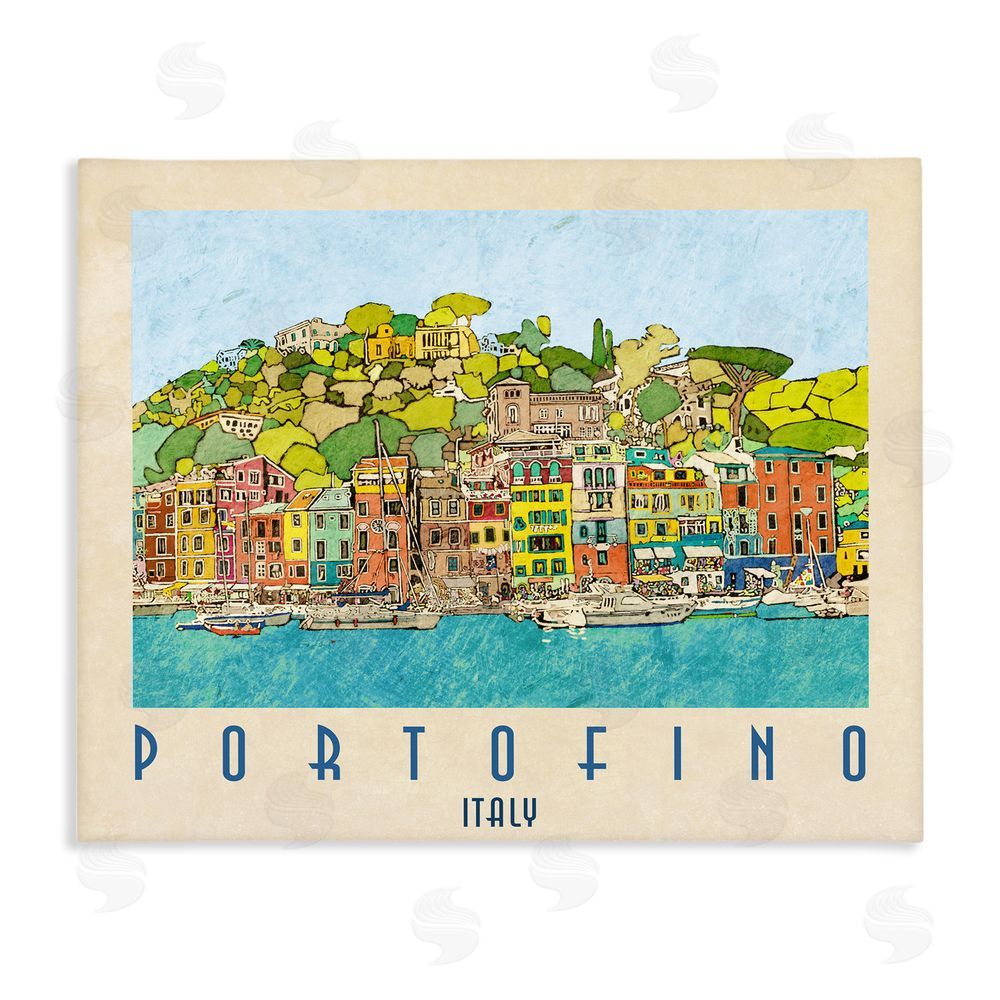 Sundance Graphics Portofino Architecture Poster Canvas Wall Art Print
