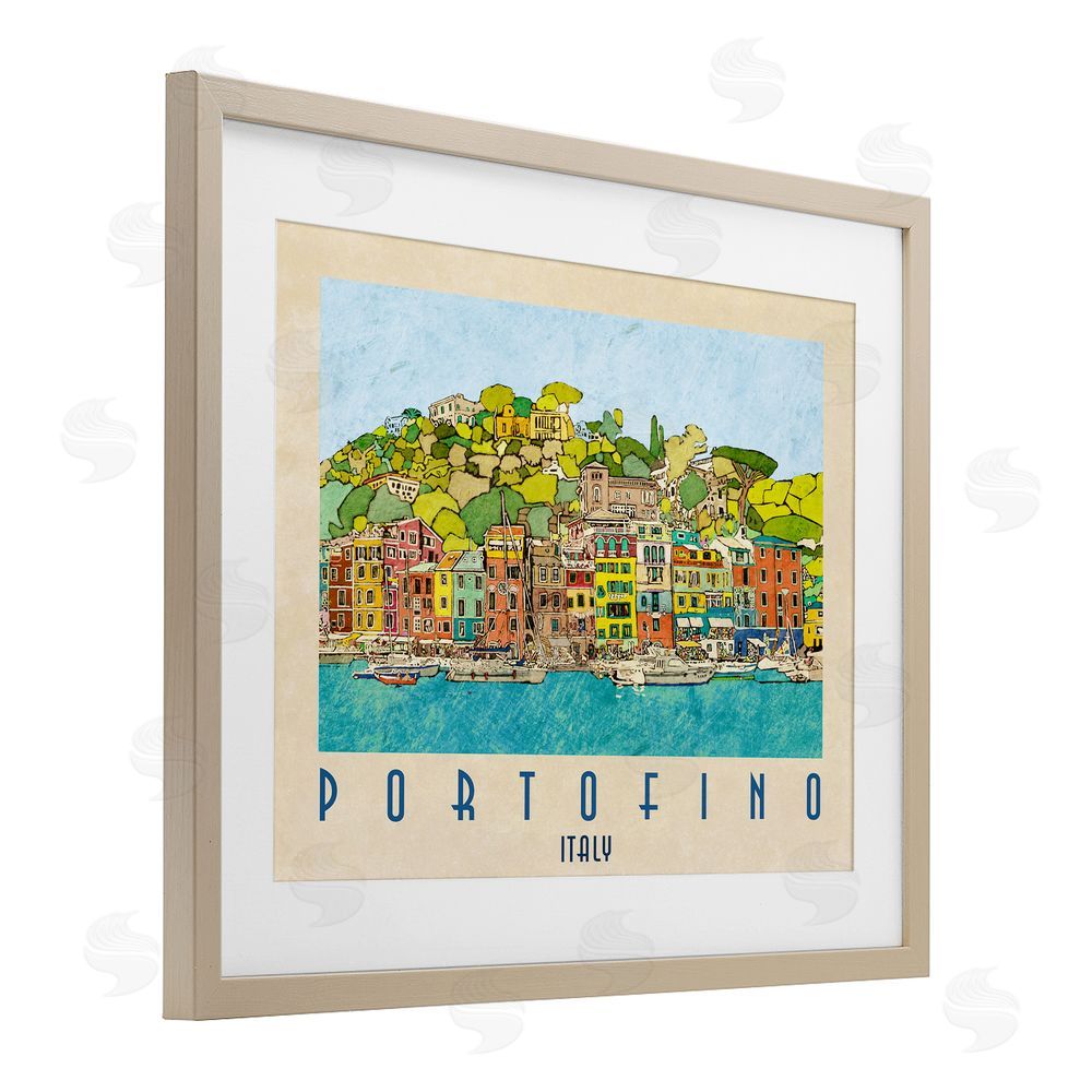 Sundance Graphics Portofino Architecture Poster Birch Framed Print Under Glass Wall Art
