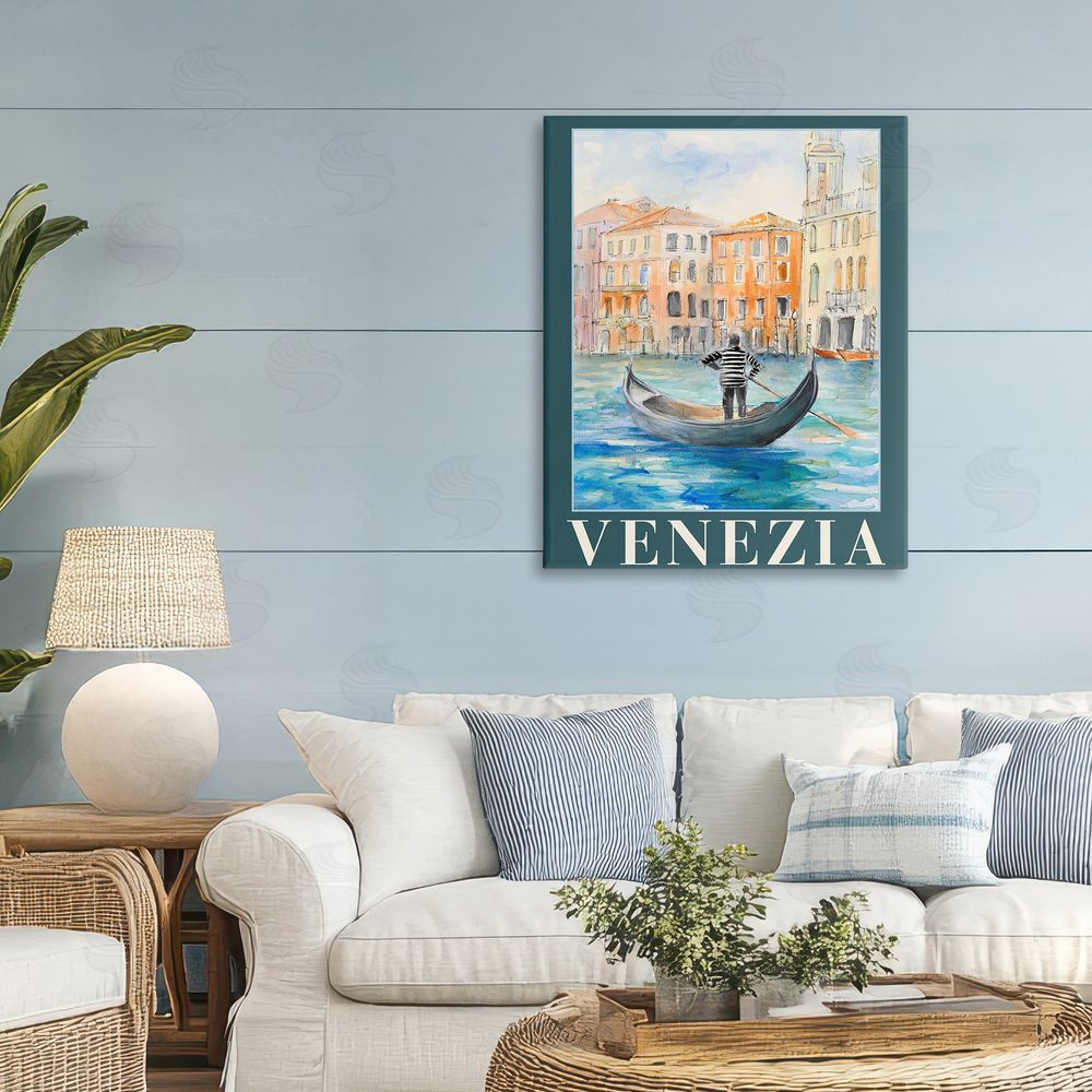 Sundance Graphics Venezia Gondola View Canvas Wall Art Print in Room