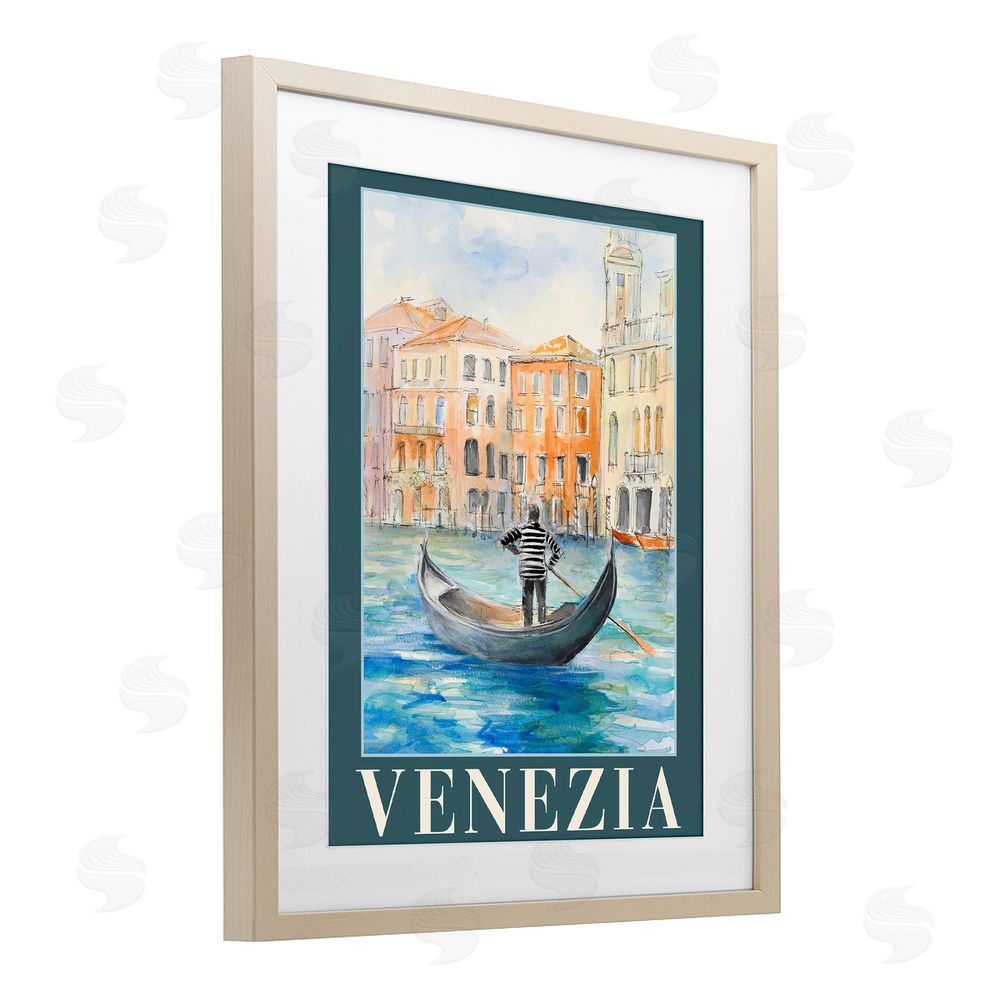 Sundance Graphics Venezia Gondola View Birch Framed Print Under Glass Wall Art