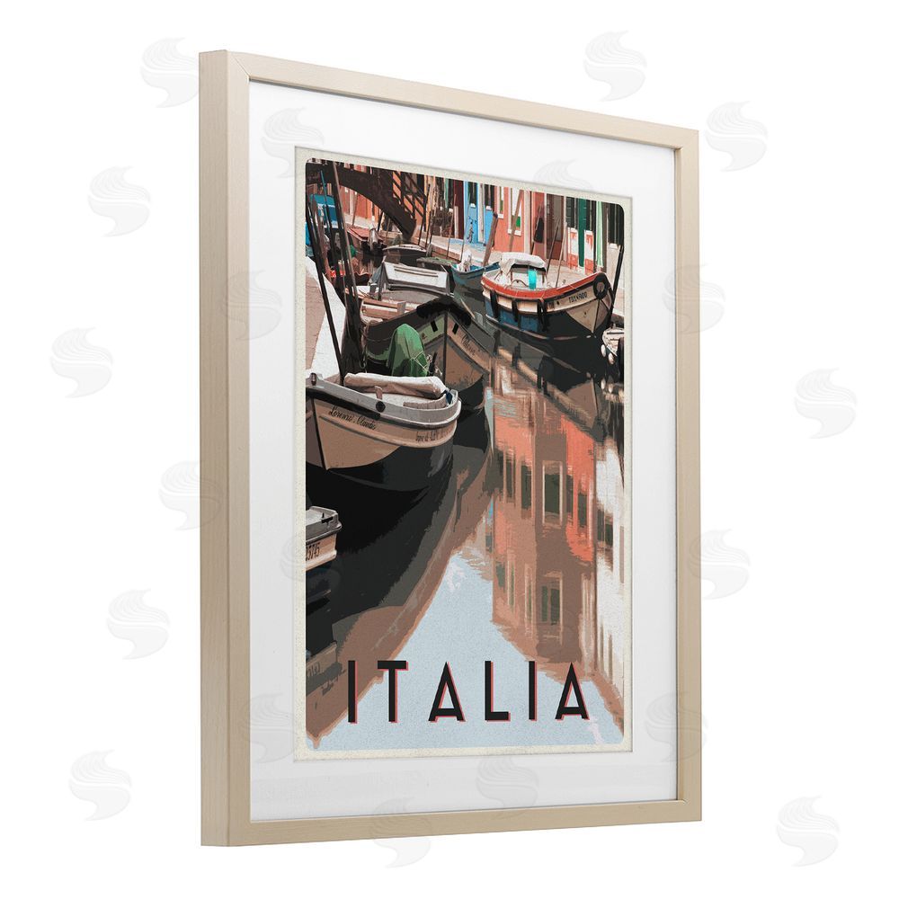 Sundance Graphics Italia Canal Poster Birch Framed Print Under Glass Wall Art