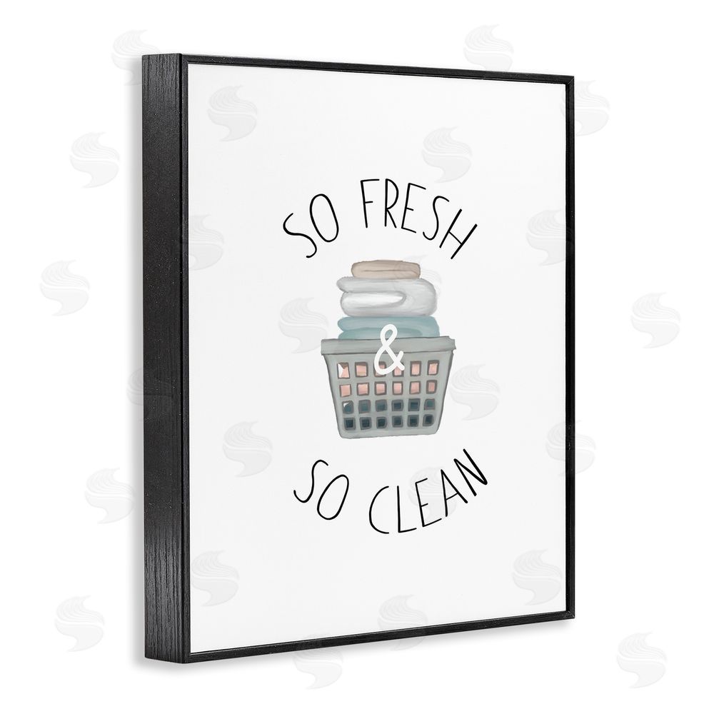 Sundance Graphics So Fresh Laundry Basket Black Framed Giclee Wall Art Print