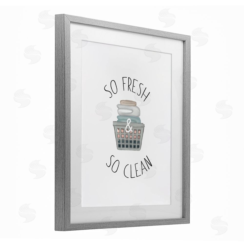 Sundance Graphics So Fresh Laundry Basket Gray Framed Print Under Glass Wall Art