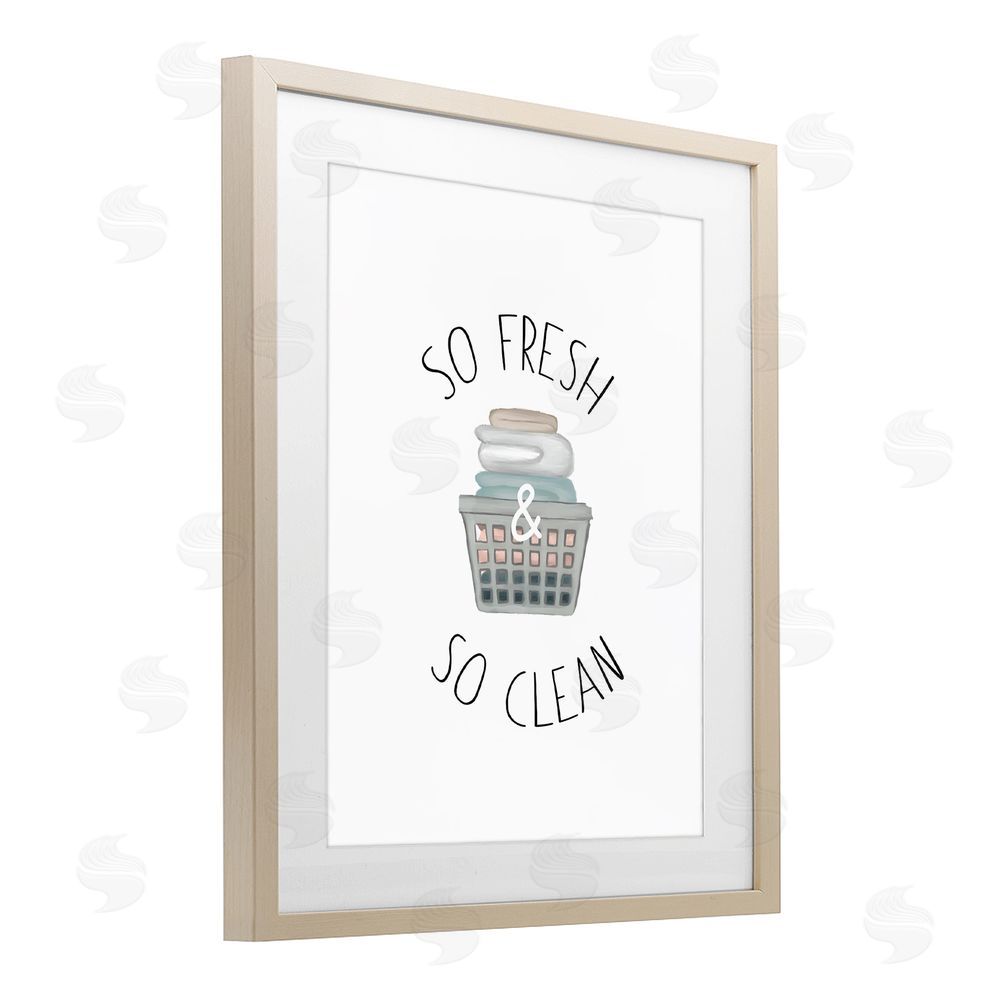 Sundance Graphics So Fresh Laundry Basket Birch Framed Print Under Glass Wall Art