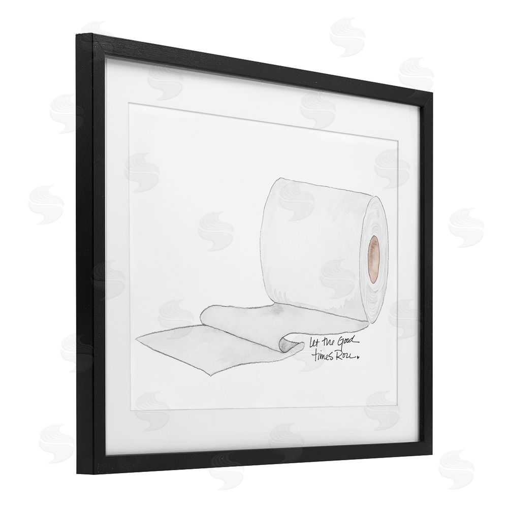 Sundance Graphics Good Times Roll Toilet Paper Black Framed Print Under Glass Wall Art