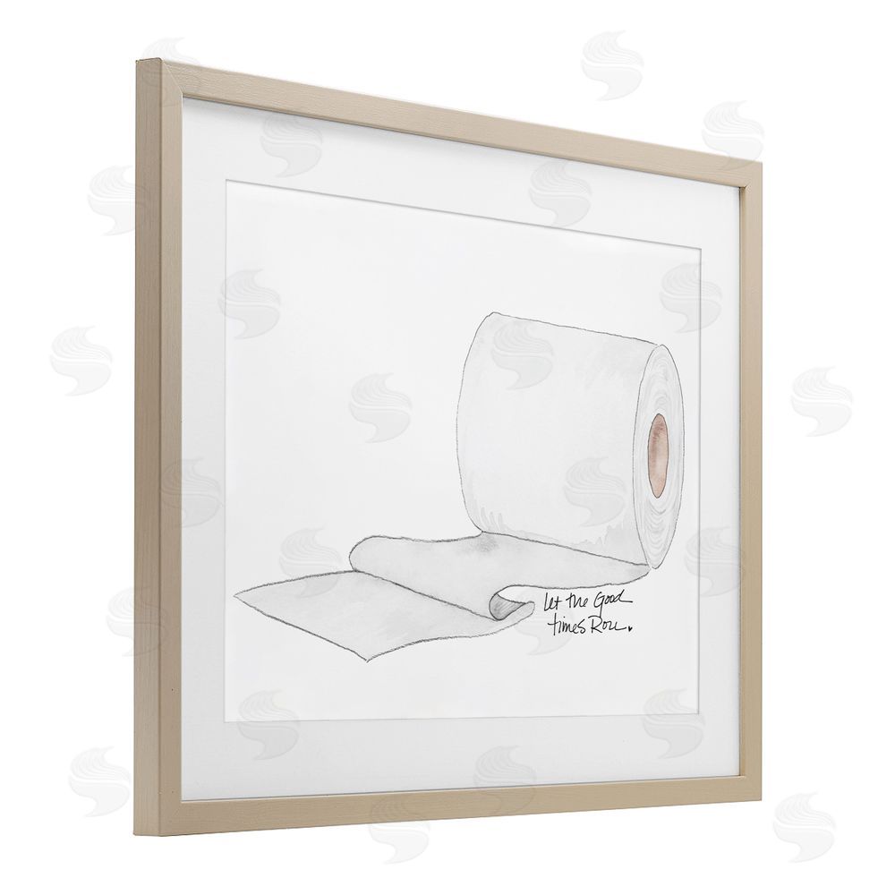Sundance Graphics Good Times Roll Toilet Paper Birch Framed Print Under Glass Wall Art