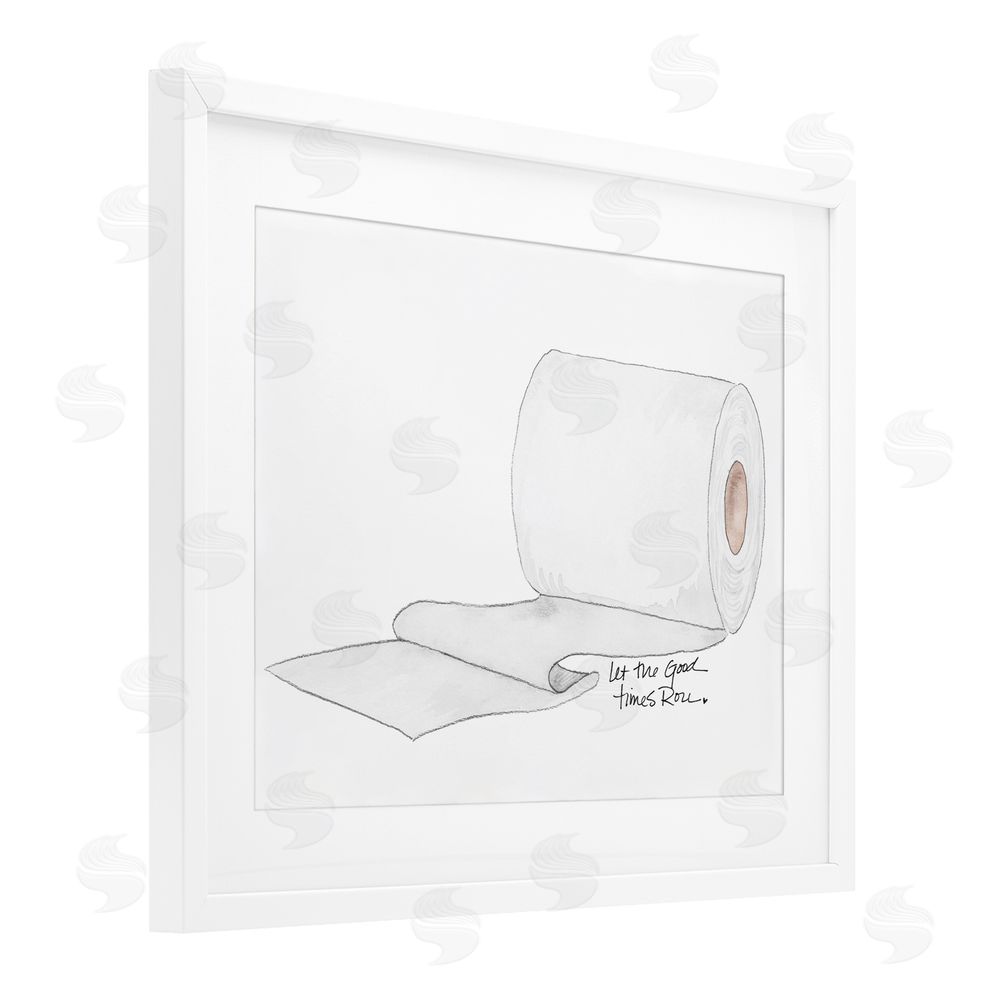 Sundance Graphics Good Times Roll Toilet Paper White Framed Print Under Glass Wall Art