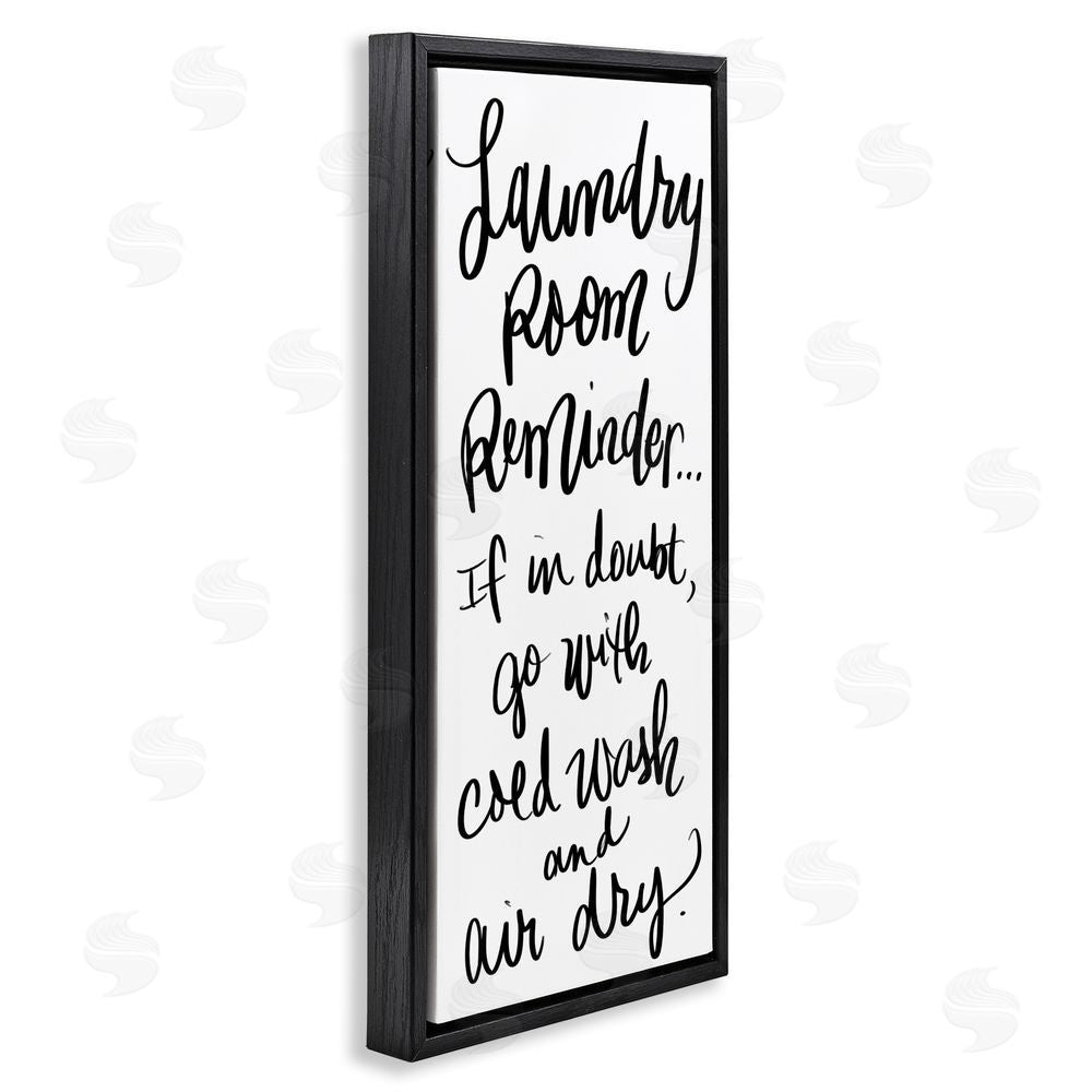 Sundance Graphics If In Doubt Laundry Tip Black Floating Frame Canvas Wall Art Print