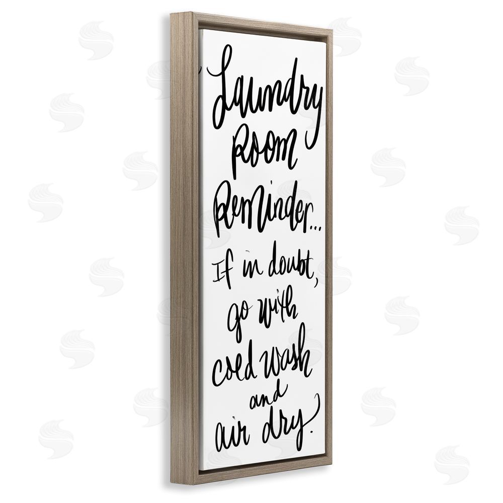 Sundance Graphics If In Doubt Laundry Tip Brown Floating Frame Canvas Wall Art Print