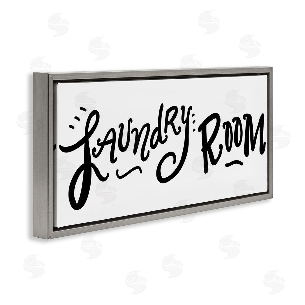 Sundance Graphics Laundry Room Fun Typography Gray Floating Frame Canvas Wall Art Print