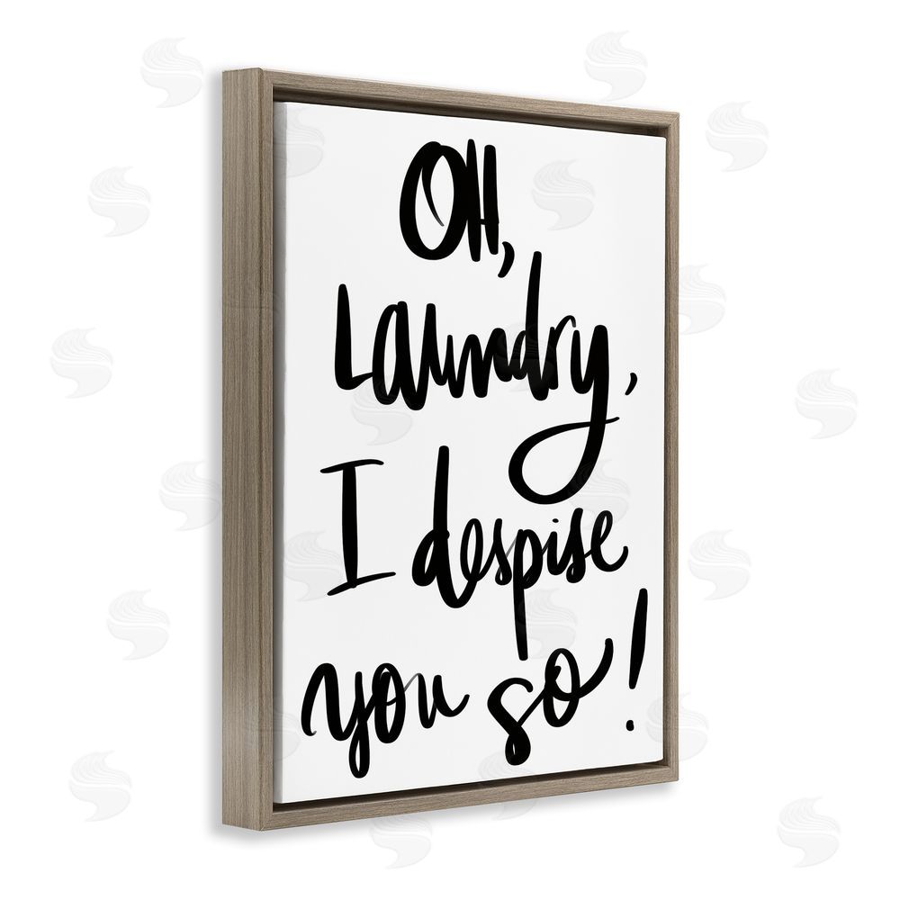 Sundance Graphics Laundry I Despise You Brown Floating Frame Canvas Wall Art Print