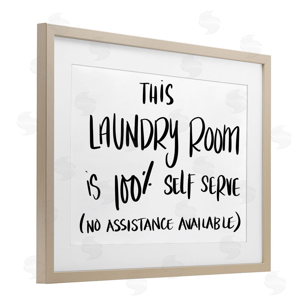 Sundance Graphics Self Serve Laundry No Assistance Birch Framed Print Under Glass Wall Art