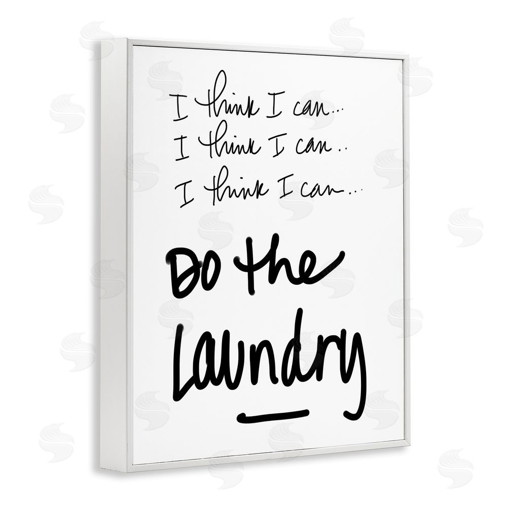 Sundance Graphics Think I Can Do Laundry White Framed Giclee Wall Art Print