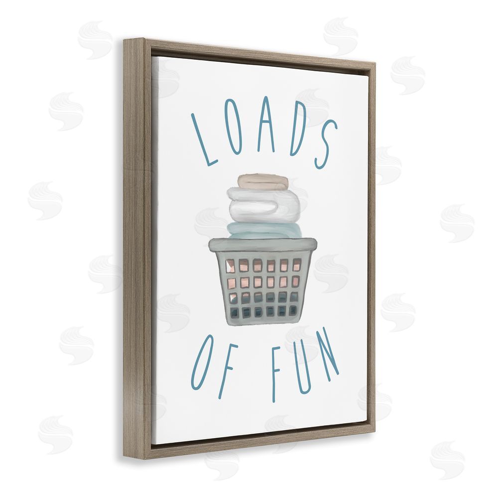 Sundance Graphics Loads Of Fun Laundry Basket Brown Floating Frame Canvas Wall Art Print