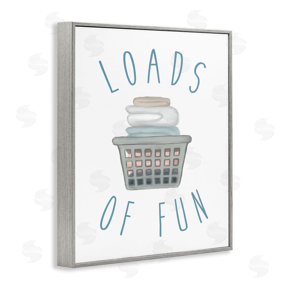 Sundance Graphics Loads Of Fun Laundry Basket Gray Framed Giclee Wall Art Print