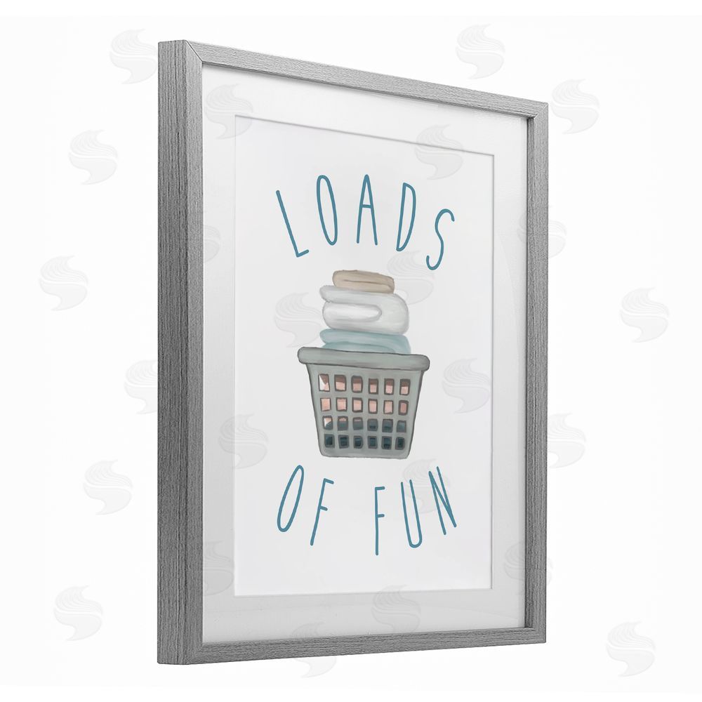 Sundance Graphics Loads Of Fun Laundry Basket Gray Framed Print Under Glass Wall Art