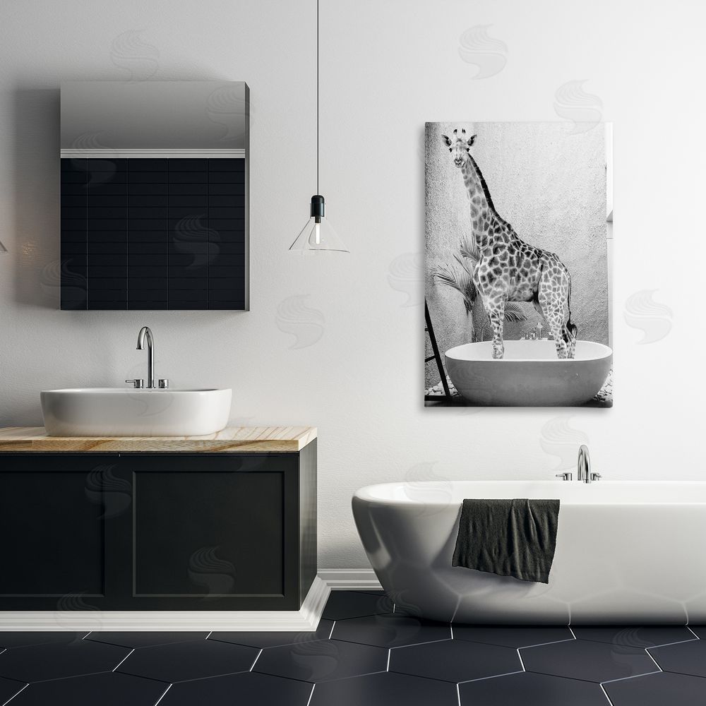 Sundance Graphics Safari Bath Standing Tall Canvas Wall Art Print in Room