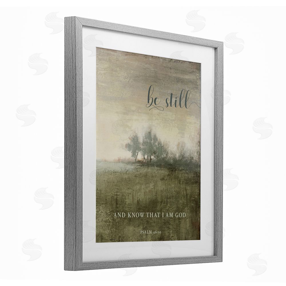 Sundance Graphics Be Still Psalm 46:10 Gray Framed Print Under Glass Wall Art