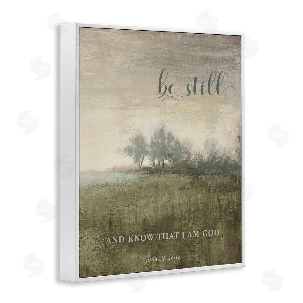 Sundance Graphics Be Still Psalm 46:10 White Framed Giclee Wall Art Print