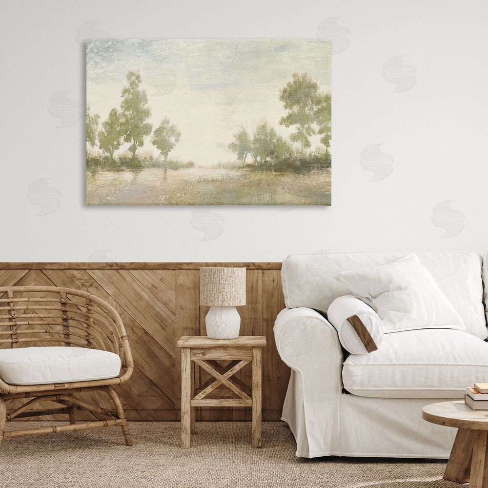 Sundance Graphics Forest Light Distant Valley Canvas Wall Art Print in Room