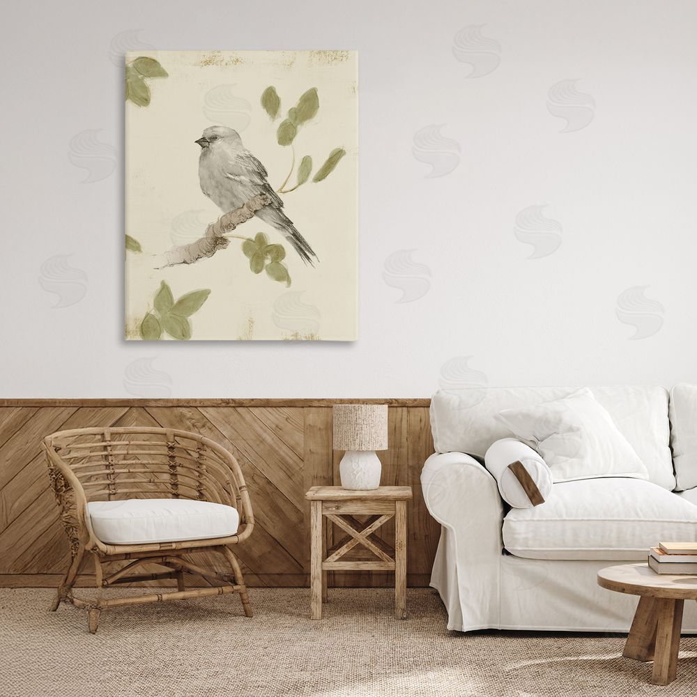 Sundance Graphics Bird Scene on Neutral Canvas Wall Art Print in Room