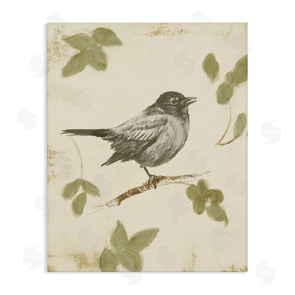 Sundance Graphics Bird Scene over Neutral Canvas Wall Art Print
