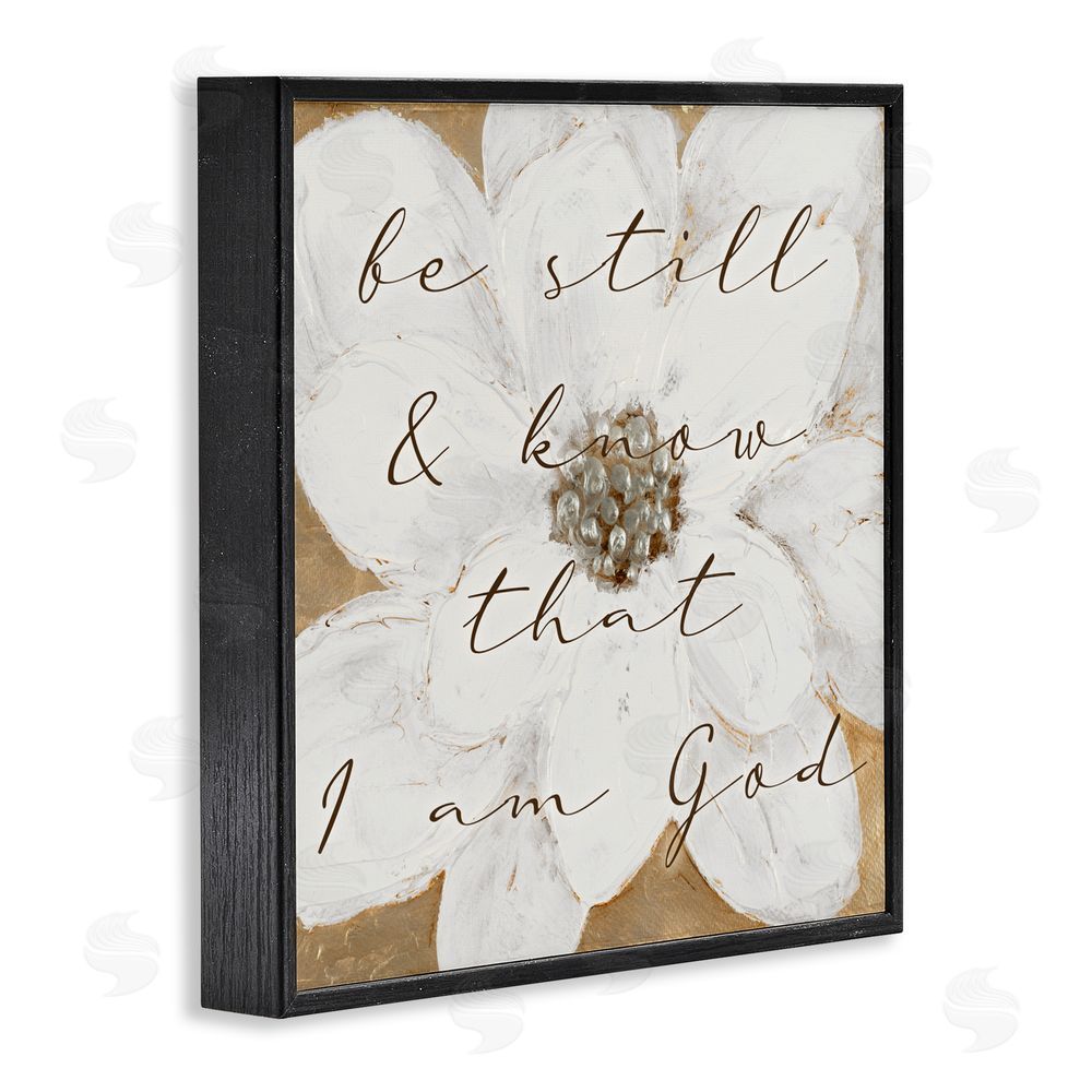 Sundance Graphics Be Still with White Magnolia Black Framed Giclee Wall Art Print
