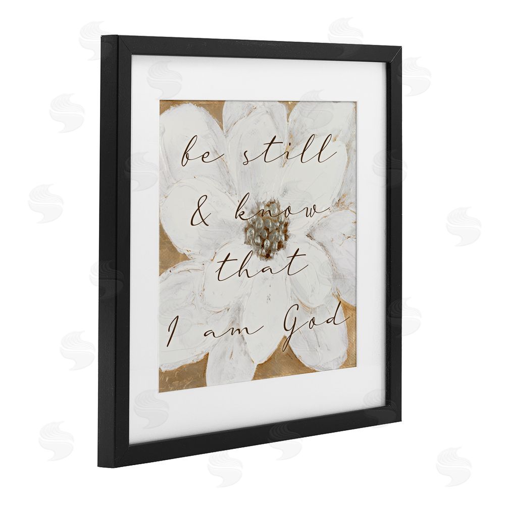 Sundance Graphics Be Still with White Magnolia Black Framed Print Under Glass Wall Art