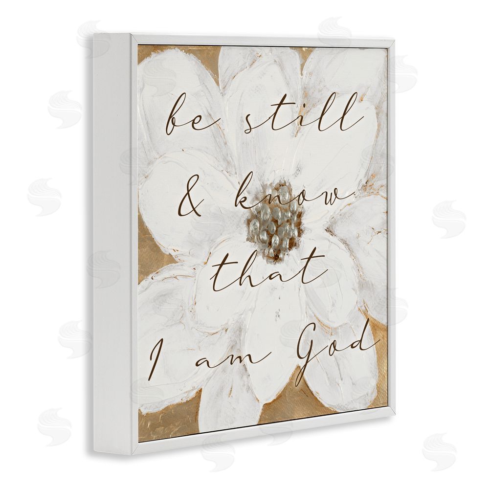 Sundance Graphics Be Still with White Magnolia White Framed Giclee Wall Art Print