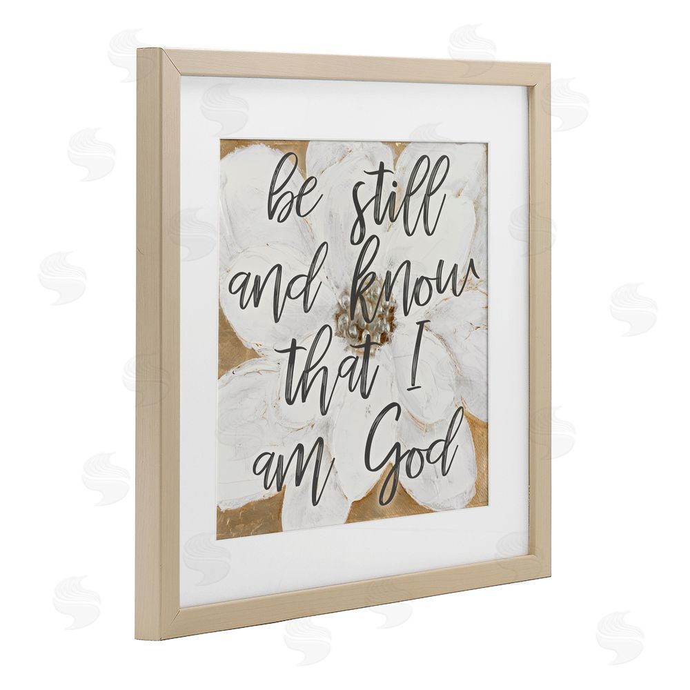 Sundance Graphics Be Still Script with Flower Birch Framed Print Under Glass Wall Art