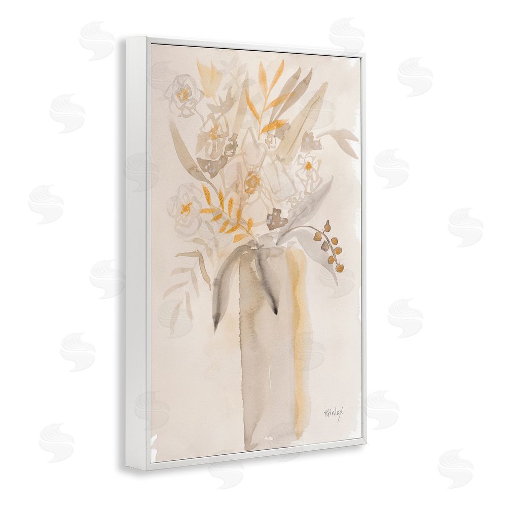 Sundance Graphics Earthy Soft Flower Vase White Framed Giclee Wall Art Print