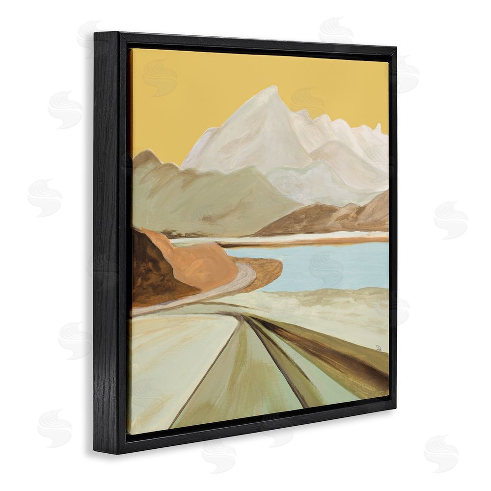 Sundance Graphics Retorno Mountain Sunrise Black Floating Frame Canvas Wall Art Print