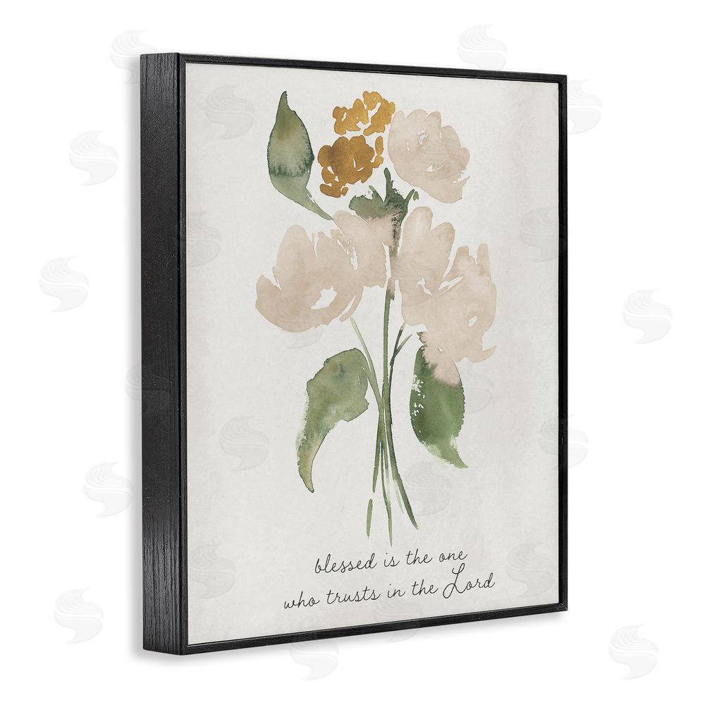 Sundance Graphics Who Trusts In The Lord Flowers Black Framed Giclee Wall Art Print