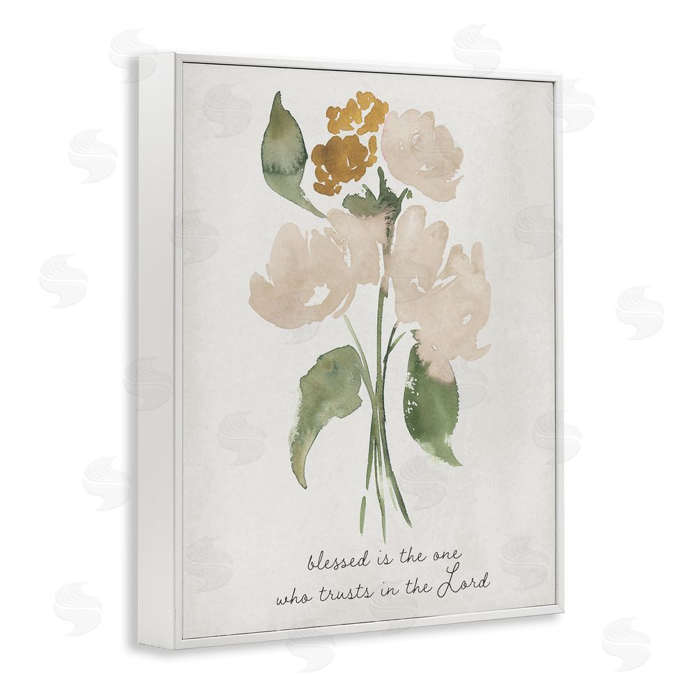 Sundance Graphics Who Trusts In The Lord Flowers White Framed Giclee Wall Art Print